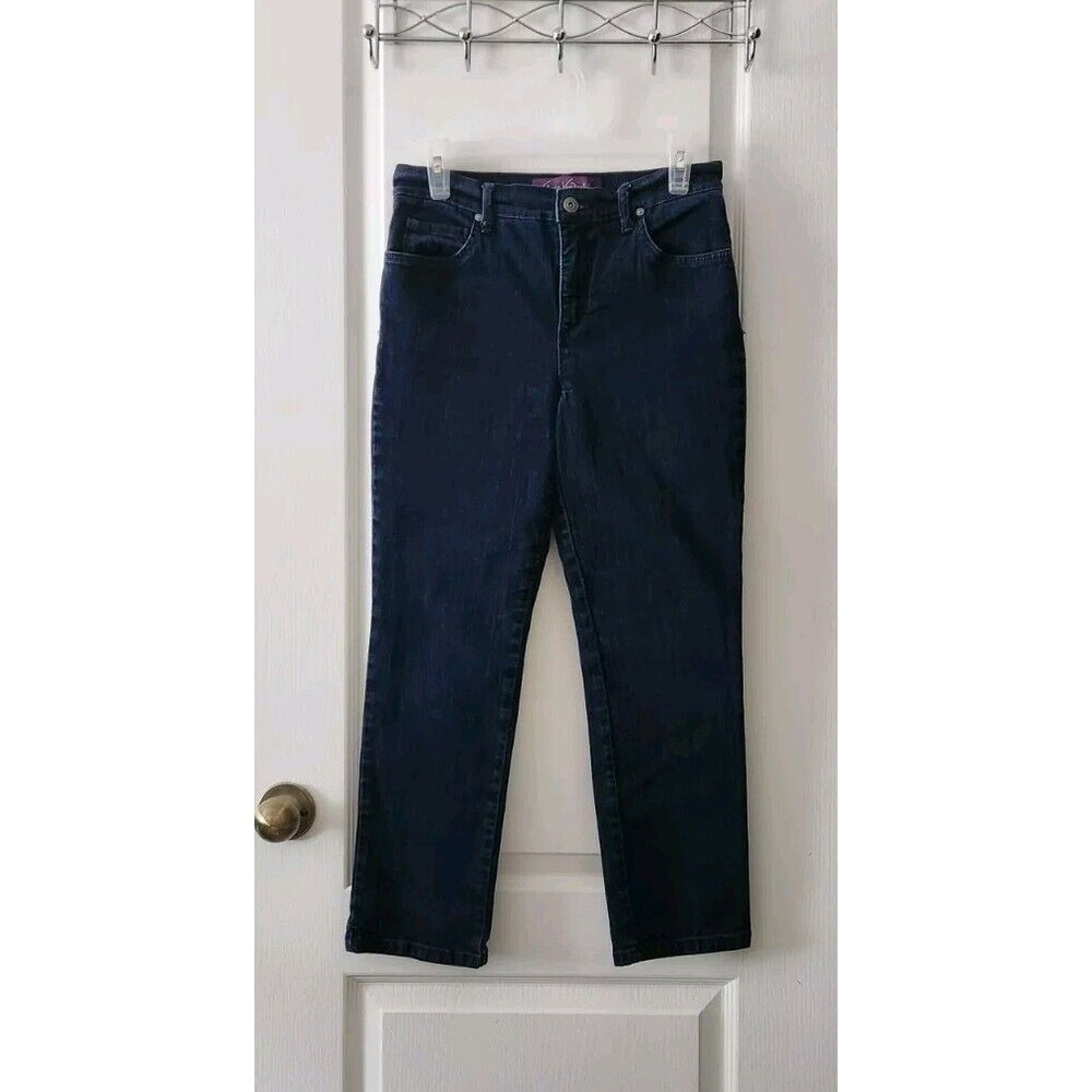 Gloria Vanderbilt Amanda Womens Straight Leg High-Rise Jeans Pants Blue 8 Short